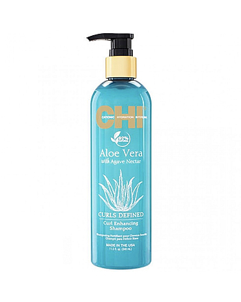 CHI Aloe Vera with Agava Nectar Curl Enhancing Shampoo - Шампунь увлажняющий разглаживающий 340 мл - hairs-russia.ru